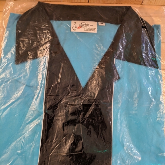 Cruising Blue and Black Bowling Shirt Size XL - Picture 4 of 5